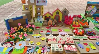 Hội thi làm đồ dùng sáng tạo - Trường mầm non Hợp Thanh