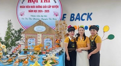 Một số hình ảnh hội thi nhân viên nuôi dưỡng giỏi, bếp ăn an toàn