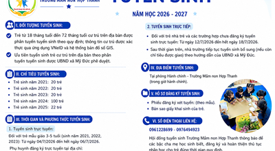 THÔNG BÁO TUYỂN SINH NĂM HỌC 2026  2027