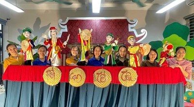 Hoạt động biểu diễn múa rối cạn Tế Tiêu
